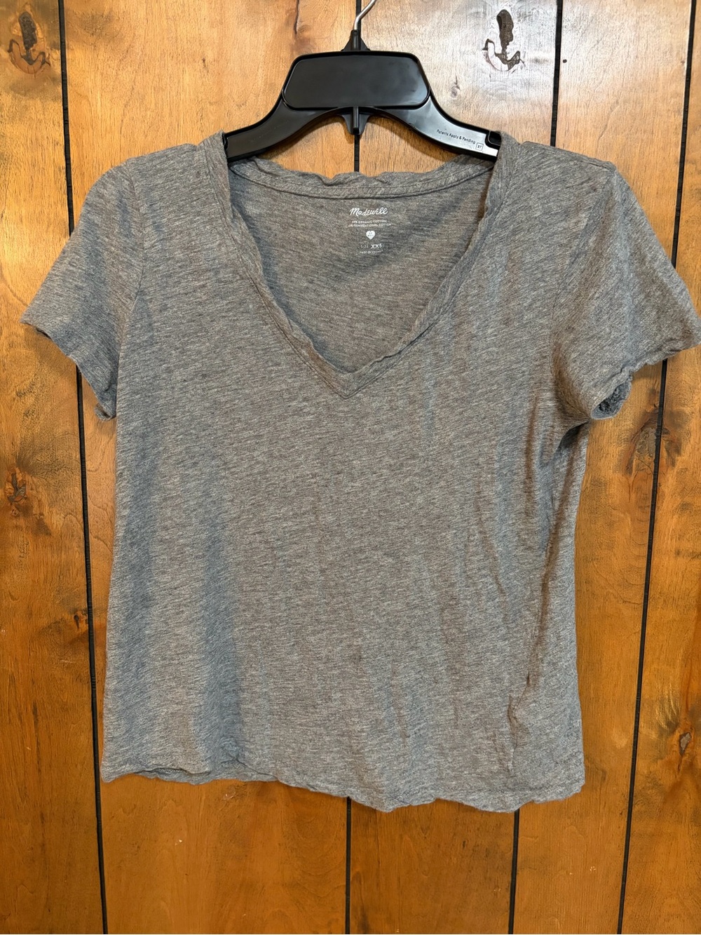 Madewell Heather Gray V-Neck Short Sleeve Tee